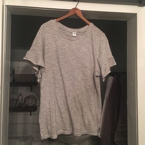 Stripped ruffle T-shirt